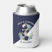 Nautische boot anker Marine bloemen bloeien Blikjeskoeler (Blikje Voorkant)