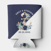 Nautische boot anker Marine bloemen bloeien Blikjeskoeler (Achterkant)