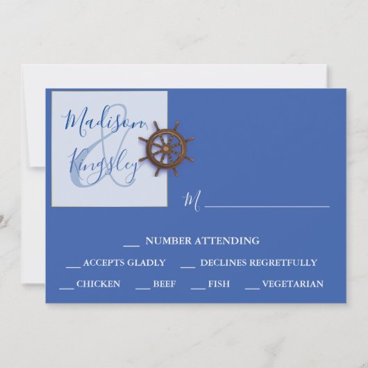 Nautische Boot Anker Zeilbruiloft DIGITALE RSVP Kaart (Achterkant)