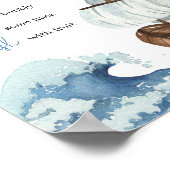 Nautische Boot Baby shower Moeder Osa Bar Poster (Hoek)