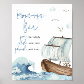 Nautische Boot Baby shower Moeder Osa Bar Poster (Voorkant)