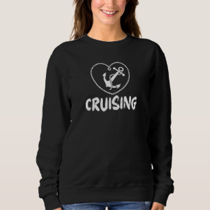 Nautische boot hart en bootanker liefde cruise trui