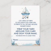 Nautische boot hoe groot is mama's buik spelkaart informatiekaartje (Voorkant)