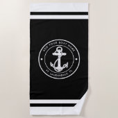 Nautische Boot Naam Anker Elke Kleur Custom Strandlaken (Voorkant)
