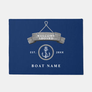 Nautische boot naam anker touw marine rustieke deu deurmat