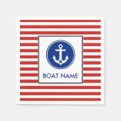 Nautische Boot Naam Partij Cocktail Servetten RWB (Voorkant)