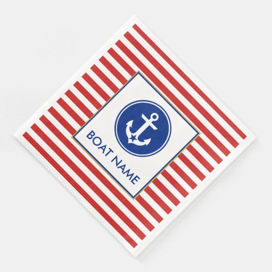 Nautische Boot Naam Party Diner Servetten RWB (Hoek)