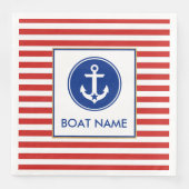 Nautische Boot Naam Party Diner Servetten RWB (Voorkant)