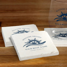 Nautische Boot Naam Schip Wiel Welkom Aan boord