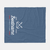 Nautische Boot Naam Winter Wol Gebreide Marine Bla Fleece Deken (Voorkant (Horizontaal))