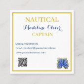 Nautische boot Octopus Personal Marine Vierkante Visitekaartje (Achterkant)