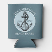 Nautische boot strand huis anker familienaam est blikjeskoeler (Voorkant)