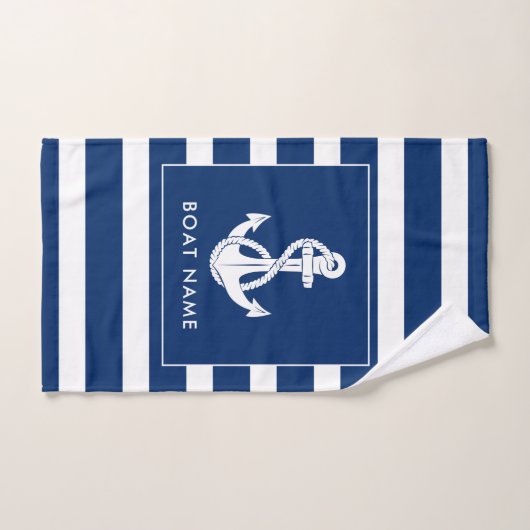 Nautische Boot Swag Wit Anker Custom Handdoek (Handdoek)