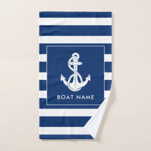 Nautische boot swag witte anker aangepast handdoek