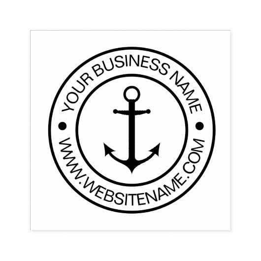 Nautische boot verankeren Uw Business Text Custom Rubberstempel (Afrduk)