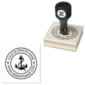 Nautische boot verankeren Uw Business Text Custom Rubberstempel (Gestempeld)