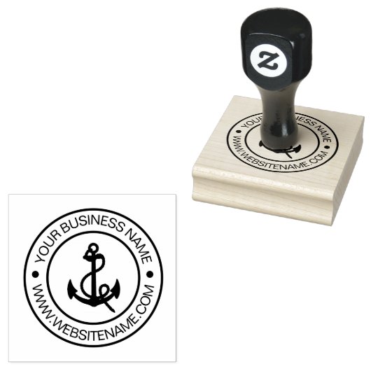 Nautische boot verankeren Uw Business Text Custom Rubberstempel (Gestempeld)