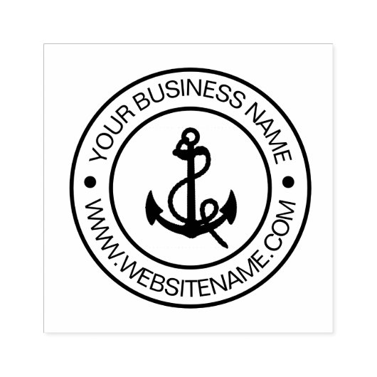 Nautische boot verankeren Uw Business Text Custom Rubberstempel (Afrduk)