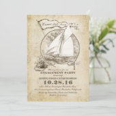  nautische boot verlovingsfeest uit te nodigen kaart (Staand voorkant)