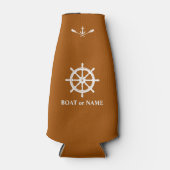 Nautische Boot Wiel Anker Riemen Boot Naam Roest Flesjeskoeler (Voorkant)