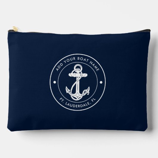 Nautische bootanker en naam aangepaste cruise etui (Voorkant)