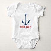 Nautische bootankschip baby-schepper | Kleine zeem Romper (Voorkant)