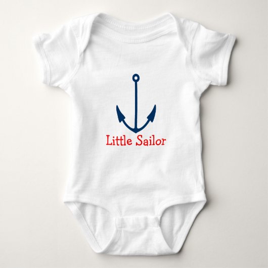 Nautische bootankschip baby-schepper | Kleine zeem Romper (Voorkant)