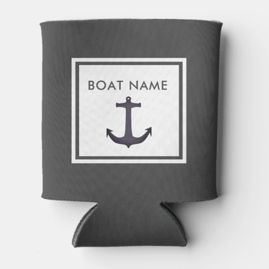 Nautische Bootnaam Aangepaste Anker Captain Blikjeskoeler (Voorkant)