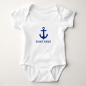 Nautische Bootnaam Anker Baby Romper (Voorkant)