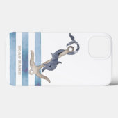 Nautische bootnaam, Anker Dolfijn Strepen Case-Mate iPhone Case (Achterkant (horizontaal))