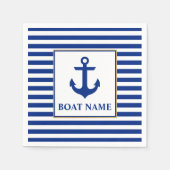 Nautische Bootnaam Anker Gestreept Servetten (Voorkant)