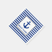 Nautische Bootnaam Anker Gestreept Servetten (Hoek)