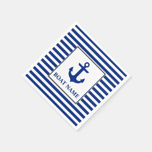 Nautische Bootnaam Anker Gestreept Servetten (Hoek)