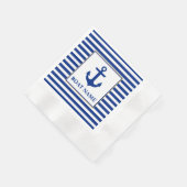 Nautische Bootnaam Anker Gestreepte Cocktail Servet (Hoek)