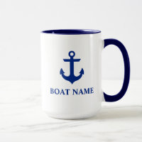 Nautische Bootnaam Anker Groot Blauw en Wit