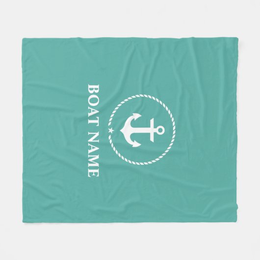 Nautische Bootnaam Anker Rope Medium Fleece Deken (Voorkant (Horizontaal))