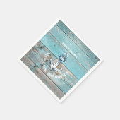 Nautische Bootnaam Anker Rustiek Hout Servet (Hoek)