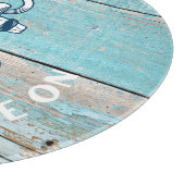 Nautische Bootnaam Anker Rustiek Hout Snijplank (Hoek)