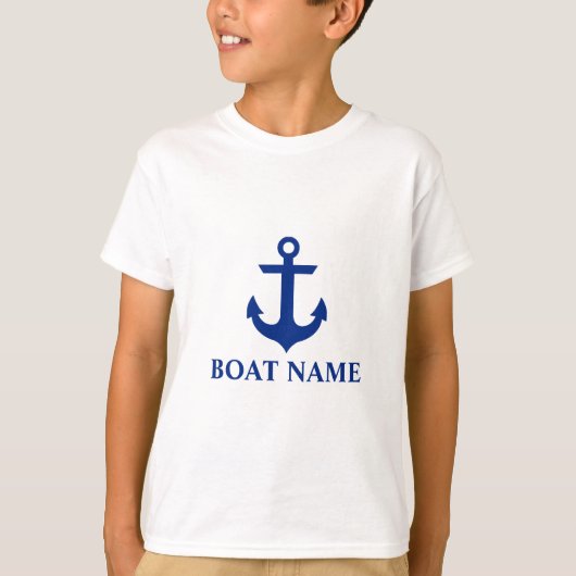 Nautische Bootnaam Anker Star Kinder T-shirt (Voorkant)