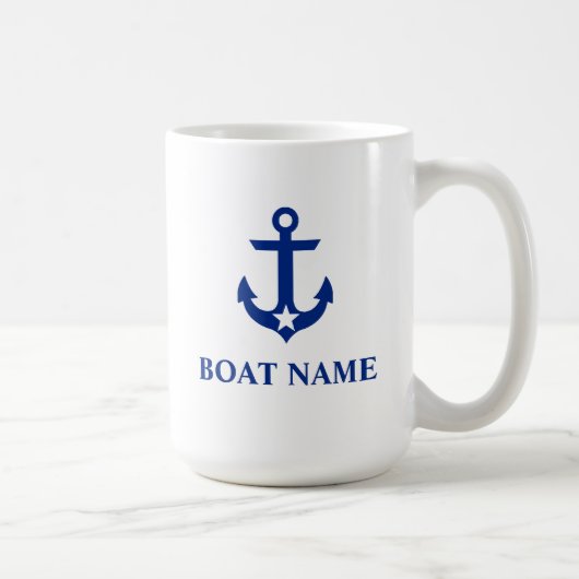 Nautische bootnaam Anker Ster Groot Koffiemok (Rechts)