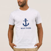 Nautische Bootnaam Anker Touw Grijs T-shirt (Voorkant)