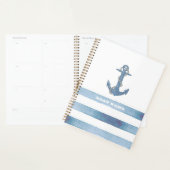 Nautische bootnaam,anker,touw,lichte blauwe strepe planner (Display)