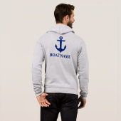 Nautische Bootnaam Anker White M Hoodie (Achterkant volledig)