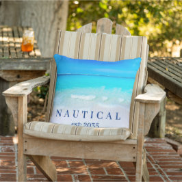 Nautische Bootnaam Ocean Zee Blauw Buitenkussen