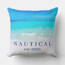 Nautische Bootnaam Ocean Zee Blauw Buitenkussen