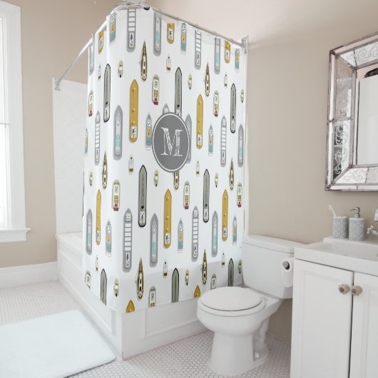 Nautische boten schepen op de rivier ELKE kleur Douchegordijn (In situ)