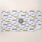 Nautische boten schepen op de rivier ELKE kleur Strandlaken (Voorkant)