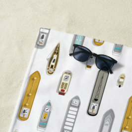 Nautische boten schepen op de rivier ELKE kleur Strandlaken