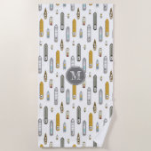 Nautische boten schepen op de rivier ELKE kleur Strandlaken (Voorkant)