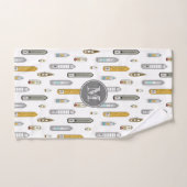 Nautische boten schepen Op de rivier wit w monogra Handdoek (Handdoek)